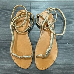 SCHUTZ metallic snake sandal